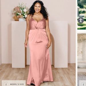Revelry Satin Giada Dress in Desert Rose